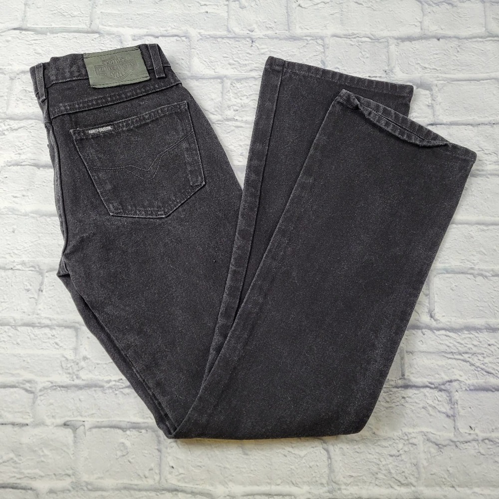 Harley Davidson Black 100% Cotton Bootcut Jeans size 4 Long